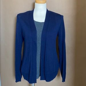 Open-Front Cardigan Sweater (Blue)